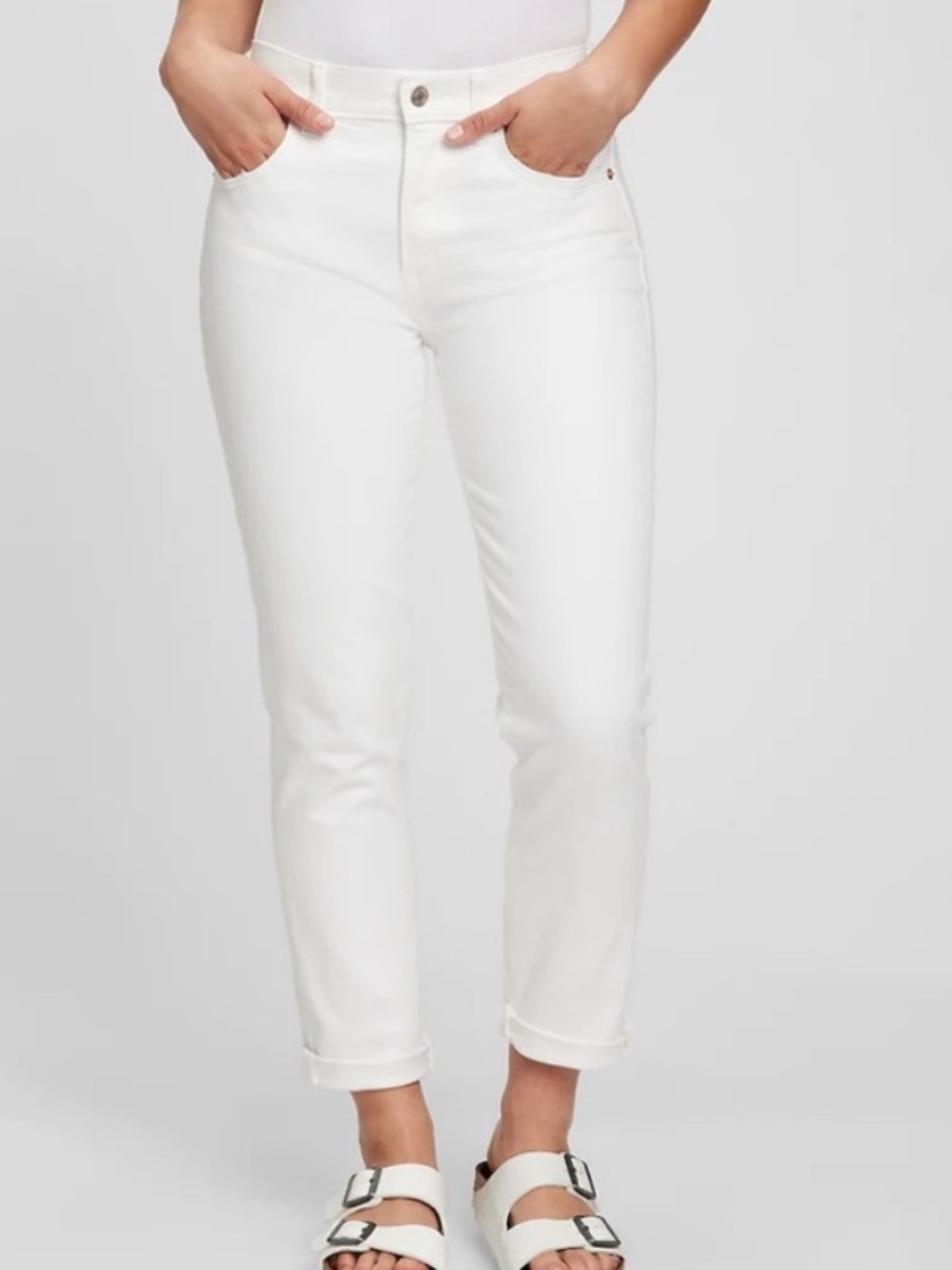 GAP BEST GIRLFRIEND MID RISE ANKLE JEAN - COTTON WITH STRETCH WHITE 27 NWT